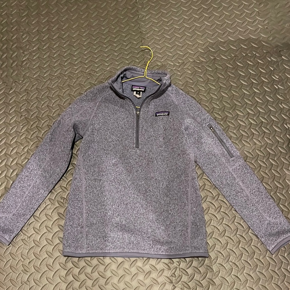 PATAGONIA Purple Wool Zip Sweater Size XS